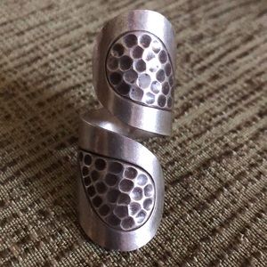 Hammered Metal Knuckle Ring